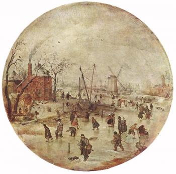 Hendrick Avercamp : Winter Landscape With Skaters